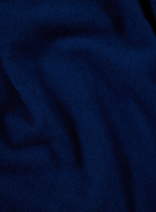 Pull Bleu roi Col Rond Manches Longues en Cachemire - MAJESTIC FILATURES