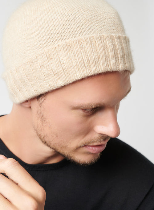 Bonnet Beige en Cachemire - MAJESTIC FILATURES