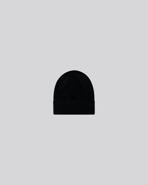 Schwarze Mütze aus Raccon-Wolle / Polyamid - MAJESTIC FILATURES