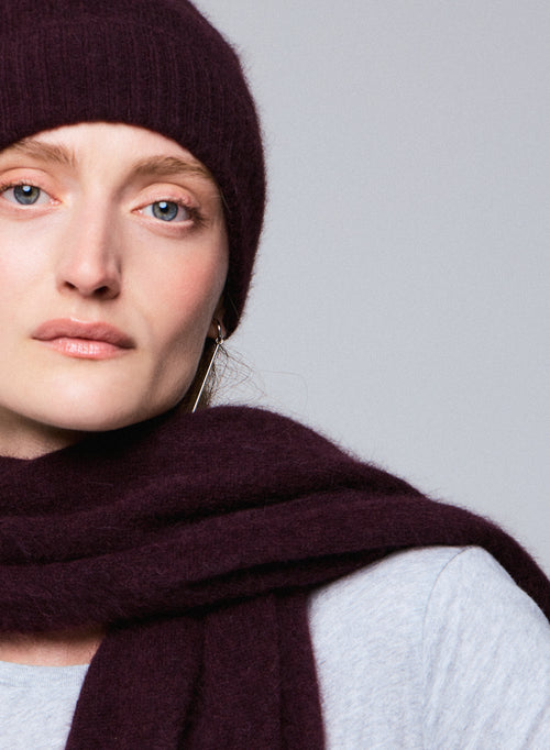 Bonnet Violet en Raccon wool / Polyamide - MAJESTIC FILATURES
