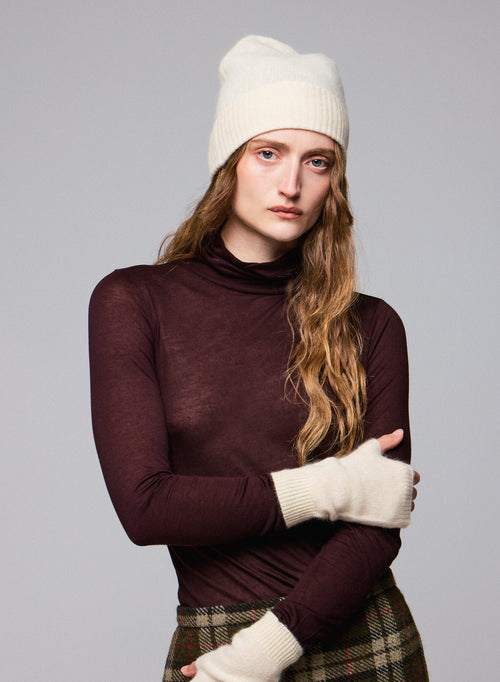 Bonnet Blanc en Raccon wool / Polyamide - MAJESTIC FILATURES