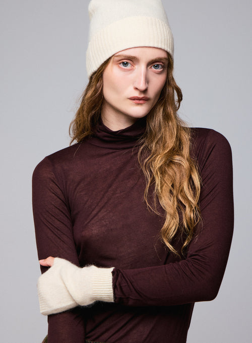 Bonnet Blanc en Raccon wool / Polyamide - MAJESTIC FILATURES