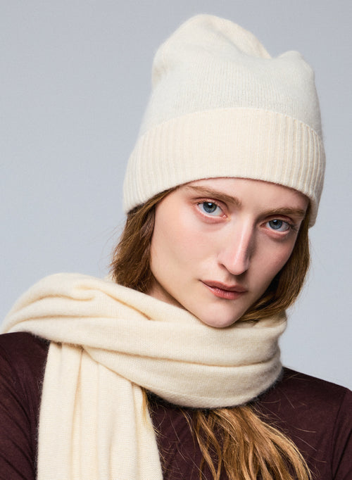 Bonnet Blanc en Raccon wool / Polyamide - MAJESTIC FILATURES