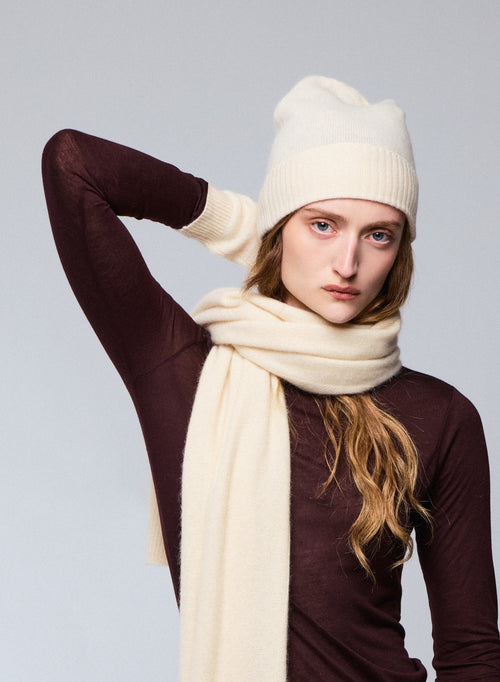 Bonnet Blanc en Raccon wool / Polyamide - MAJESTIC FILATURES