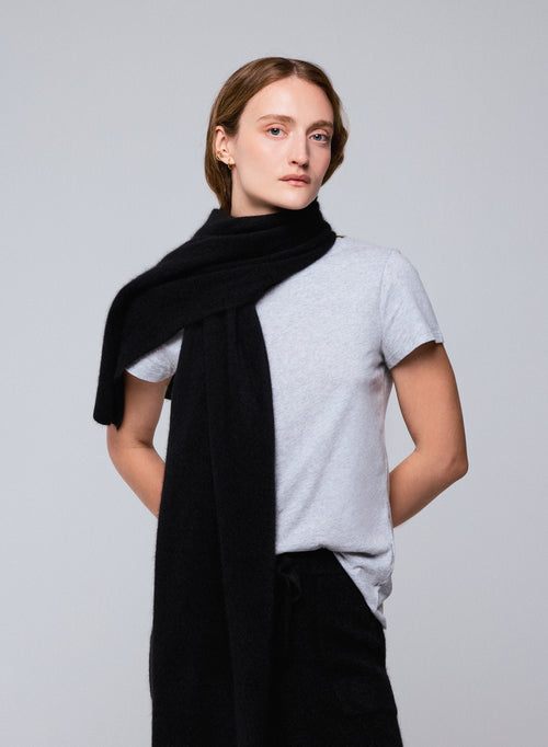 Echarpe Noire en Raccoon / Polyamide - MAJESTIC FILATURES