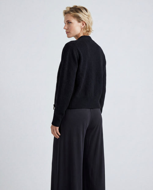 Pantalon Noir en Cupro / Elasthanne - MAJESTIC FILATURES