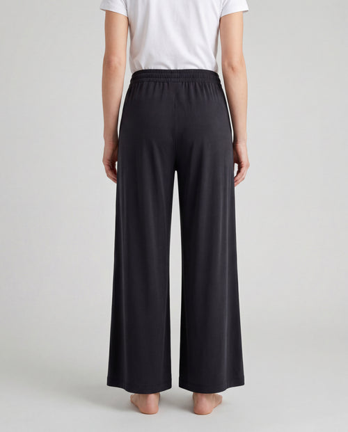 Pantalon Noir en Cupro / Elasthanne - MAJESTIC FILATURES