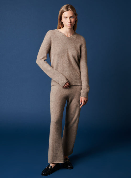Pantalon Beige en Cachemire - MAJESTIC FILATURES