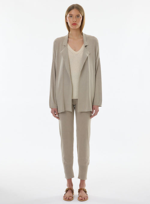 Veste Beige Manches Longues en Coton organique,Elasthanne - MAJESTIC FILATURES