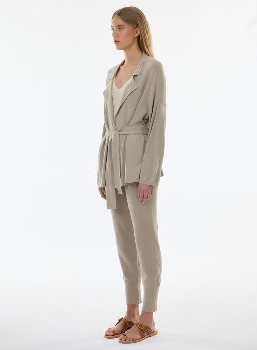 Veste Beige Manches Longues en Coton organique,Elasthanne - MAJESTIC FILATURES