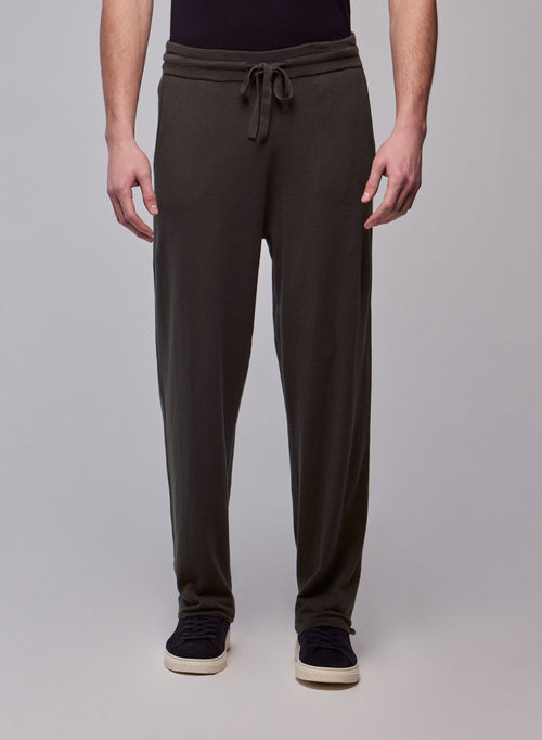 Grüne Hose aus Bio-Baumwolle / Elasthan - MAJESTIC FILATURES