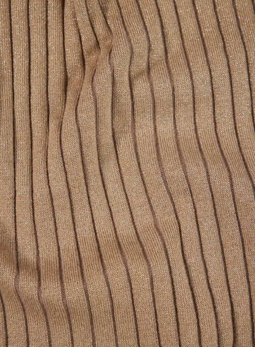 Camel Pullover Rundhalsausschnitt Langarm aus Bio-Baumwolle / Viskose / Elasthan / Faser©© - MAJESTIC FILATURES