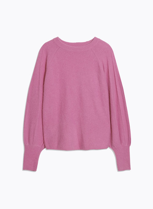 Pull Rose Col Rond Manches Raglan longues - MAJESTIC FILATURES