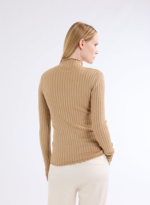 Pull Bronze Col Montant Manches Longues - MAJESTIC FILATURES