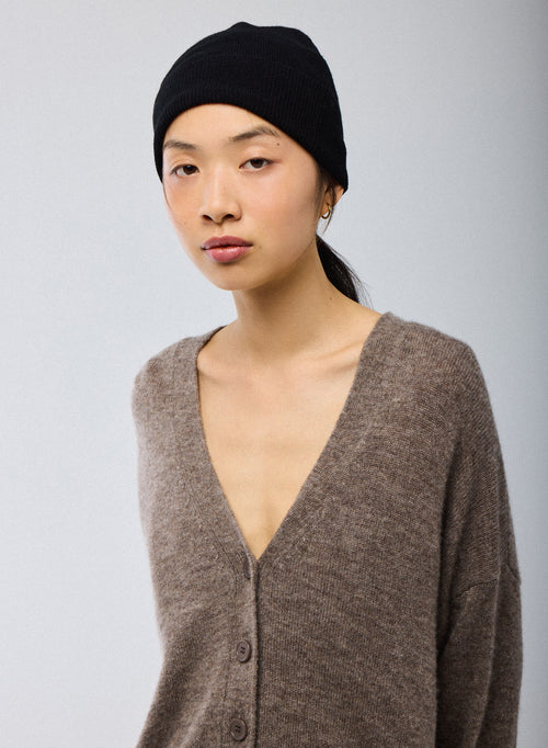 Bonnet Noir en Cachemire - MAJESTIC FILATURES