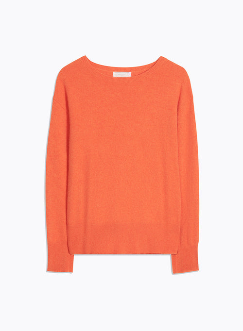 Pull orange Col Rond Manches Longues - MAJESTIC FILATURES