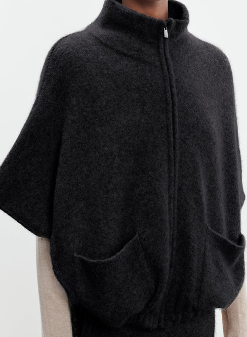 Poncho en alpaga, polyamide et élasthanne - MAJESTIC FILATURES