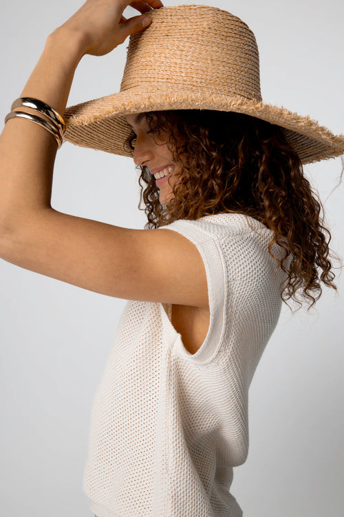 Ärmelloses Polohemd Baumwolle in Weiß - MAJESTIC FILATURES