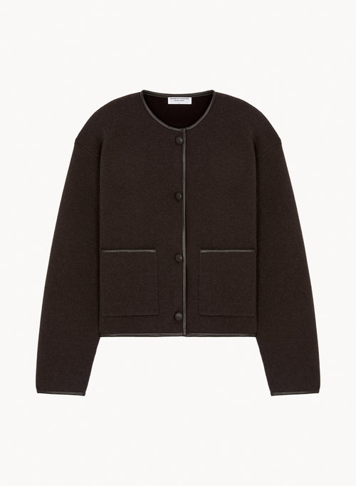 Veste en cuir, cachemire et laine - MAJESTIC FILATURES
