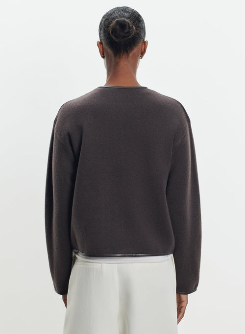 Veste en cuir, cachemire et laine - MAJESTIC FILATURES