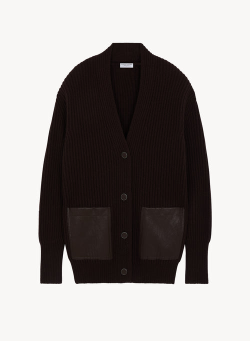 Strickjacke aus leder und merinowolle - MAJESTIC FILATURES