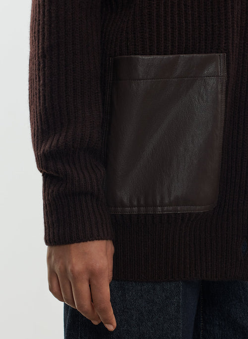 Strickjacke aus leder und merinowolle - MAJESTIC FILATURES