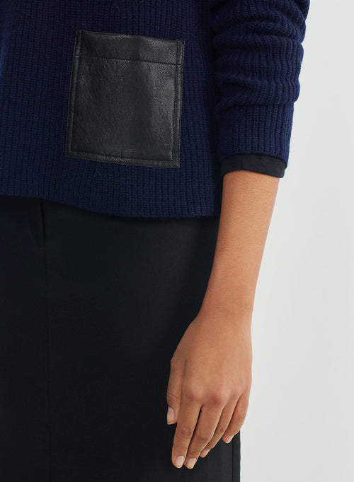 Pull en cuir et laine mérinos - MAJESTIC FILATURES