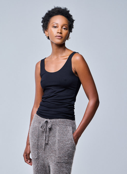 Abby Tanktop mit Stickerei aus Viskose / Elastan - MAJESTIC FILATURES