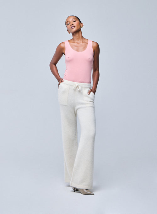Débardeur Rose Col U Sans Manches en Viscose / Elasthanne - MAJESTIC FILATURES