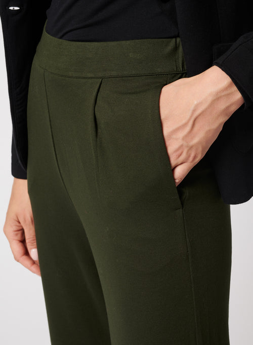 Grüne Hose aus Viskose/Elasthan - MAJESTIC FILATURES