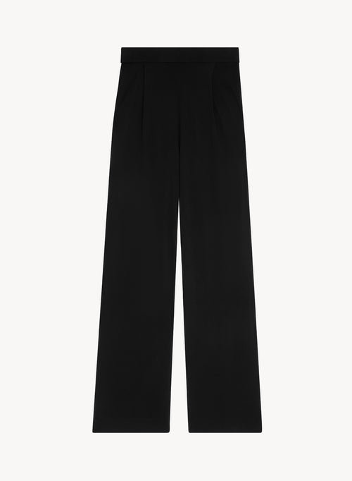 Schwarze Hose mit elastischem Bund aus Viskose und Elastan - MAJESTIC FILATURES