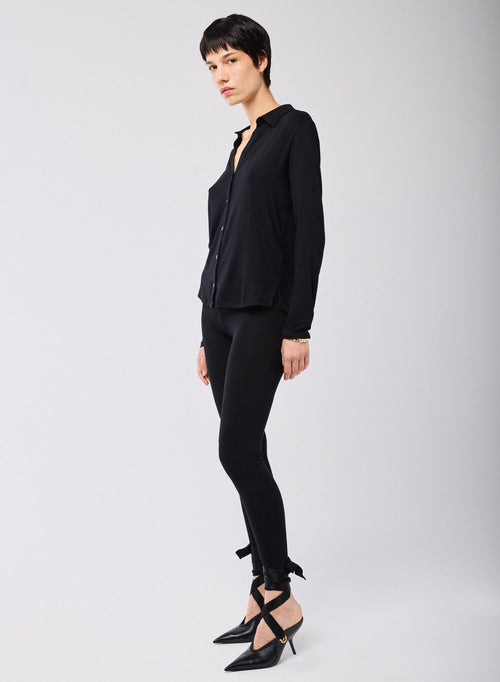 Schwarze Leggings aus Viskose und Elasthan - MAJESTIC FILATURES