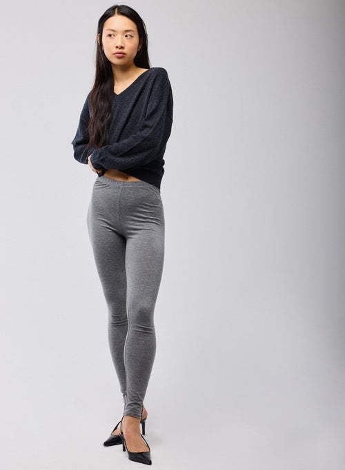 Legging Gris en Viscose / Elasthanne - MAJESTIC FILATURES