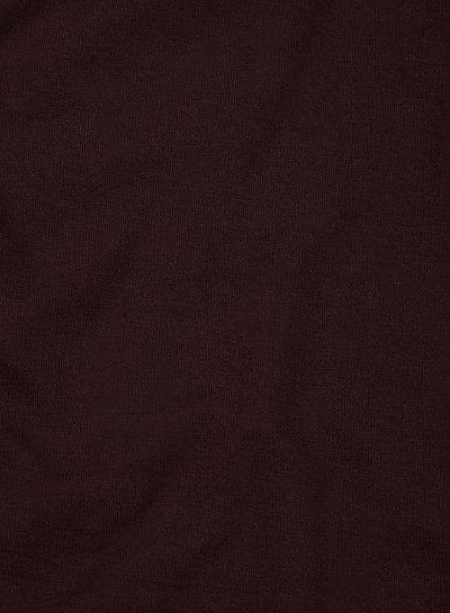 T-shirt Aubergine Col Rond Manches Courtes en Viscose et Élasthanne - MAJESTIC FILATURES