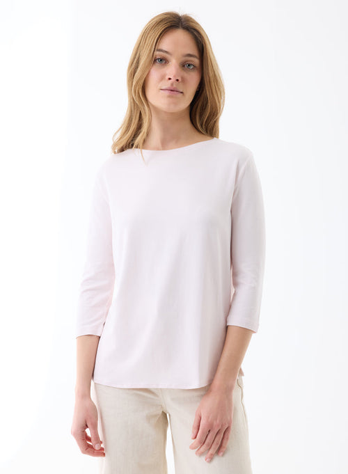 Tee shirt Pétale Manches 3/4 Col Bateau en Viscose / Elasthanne - MAJESTIC FILATURES