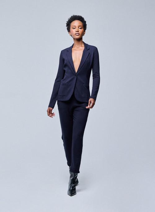 Pantalon Marine Daphné à revers en Viscose / Élasthanne - MAJESTIC FILATURES