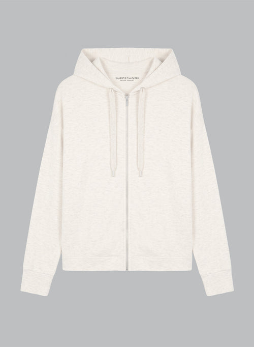 Sweat Beige Col Rond Manches Longues en Viscose / Elasthanne - MAJESTIC FILATURES