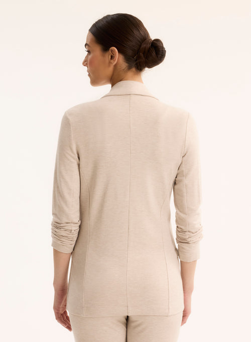 Veste Beige Col Veste Manches Longues - MAJESTIC FILATURES