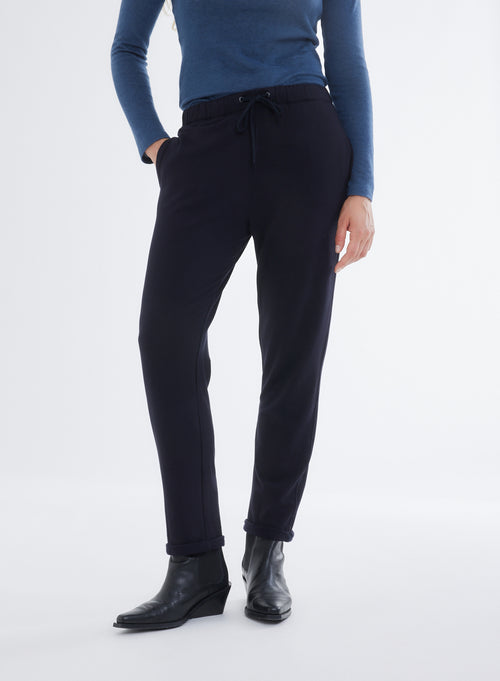 Pantalon Marine Daphné à revers en Viscose / Élasthanne - MAJESTIC FILATURES