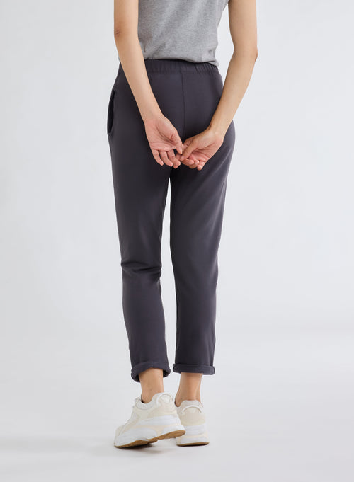 Pantalon Gris en molleton de Viscose et Élasthanne - MAJESTIC FILATURES