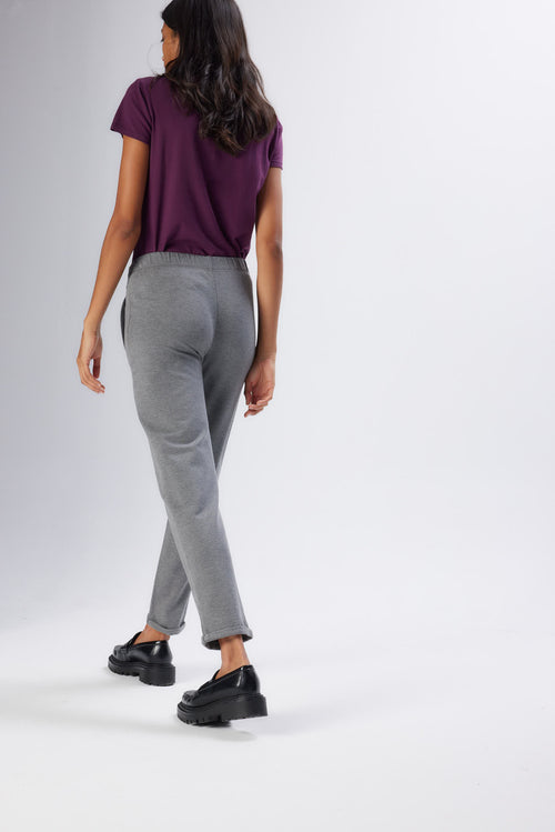 Pantalon Gris chiné en Viscose et Élasthanne - MAJESTIC FILATURES