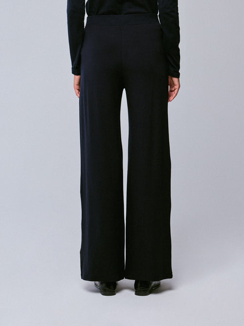 Marineblaue Hose aus Viskose / Elasthan - MAJESTIC FILATURES