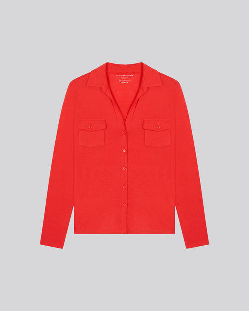 Orange Shirt Langarmshirt aus Bio-Baumwolle / Kaschmir - MAJESTIC FILATURES