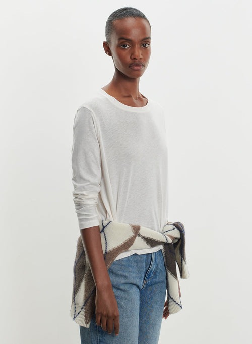 T-shirt en coton et cachemire - MAJESTIC FILATURES