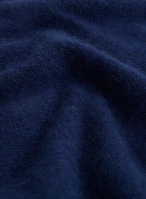 Marineblauer Pullover mit Rundhalsausschnitt - MAJESTIC FILATURES