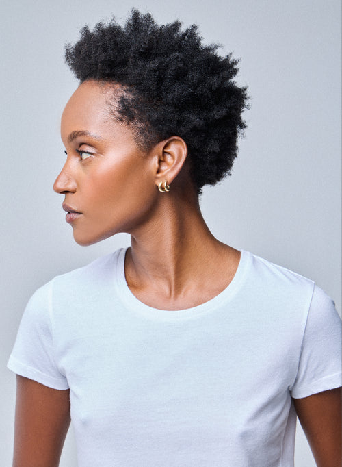 Jamie T-Shirt Rundhalsausschnitt kurzen Ärmeln aus Deluxe-Baumwolle - MAJESTIC FILATURES