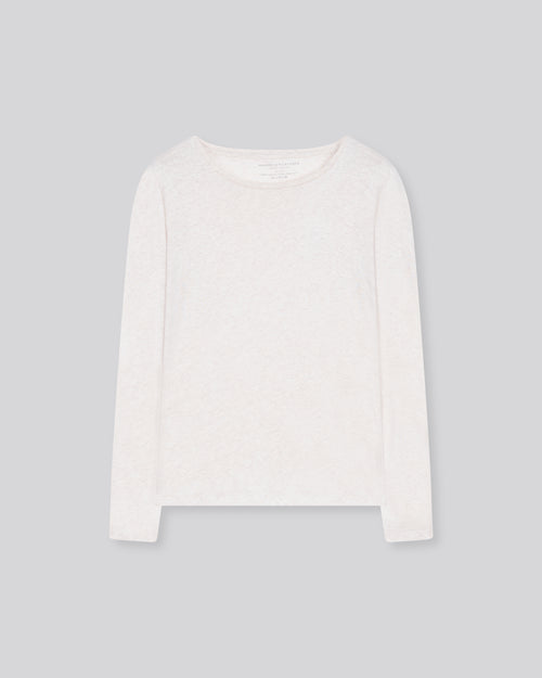 T-shirt Beige Col Rond Manches Longues en Coton organique - MAJESTIC FILATURES