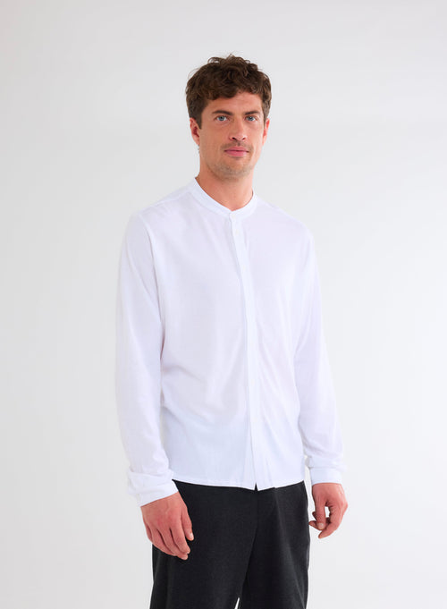 Chemise Blanche Manches Longues en Deluxe Coton - MAJESTIC FILATURES