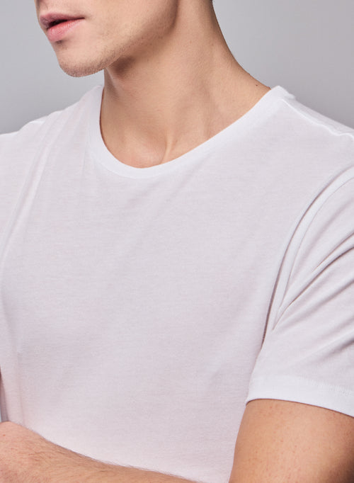 Julien T-Shirt Rundhalsausschnitt kurzen Ärmeln aus Deluxe-Baumwolle - MAJESTIC FILATURES