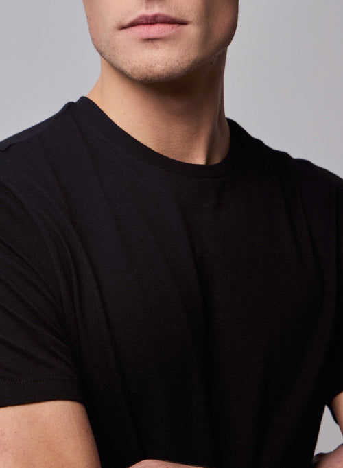 Julien T-Shirt Rundhalsausschnitt kurzen Ärmeln aus Deluxe-Baumwolle - MAJESTIC FILATURES